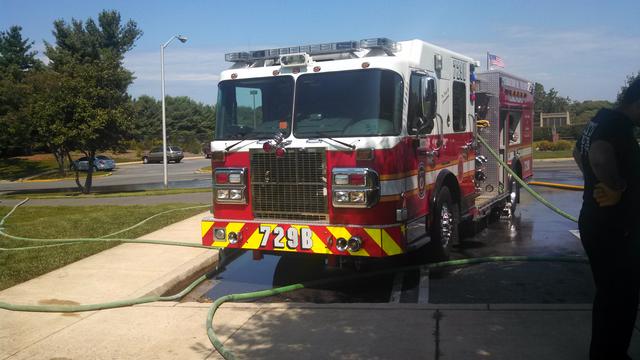 Engine 729B in position during an engine test