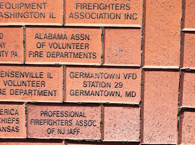 Germantown Volunteer Fire Department's Brick on the Memorial Walk at the entrance to the Memorial