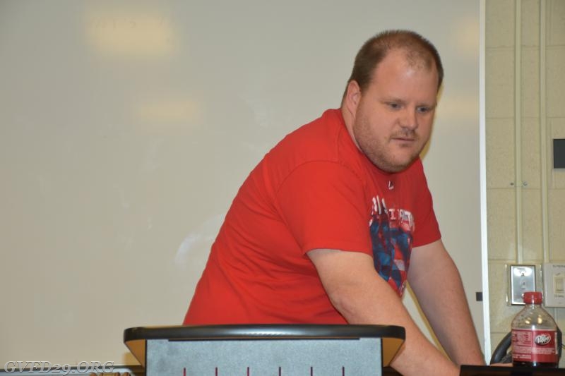 President Hermanson addresses the membership during the March 2016 meeting at Station 34